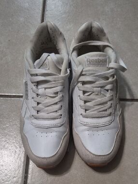 Reebok White and Gray Low-Top Sneakers